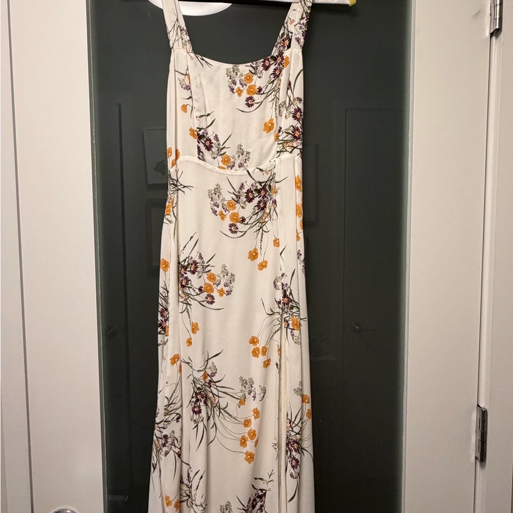 Reformation Print Cream Dress